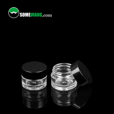 pot cosmétique en plastique d'ANIMAL FAMILIER rond clair épais du mur 8ml empaquetant le couvercle noir pour la crème d'oeil