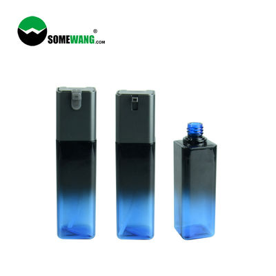 Bouteille bleue de pompe de lotion de conteneur d'emballage de soins de la peau 100ml de bouteille en plastique de luxe de la place PETG