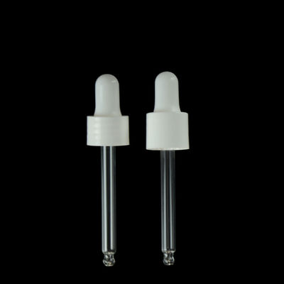 Chapeaux blancs de distribution de 20/410 compte-gouttes de capsule de compte-gouttes en plastique de nitriles pour l'huile essentielle