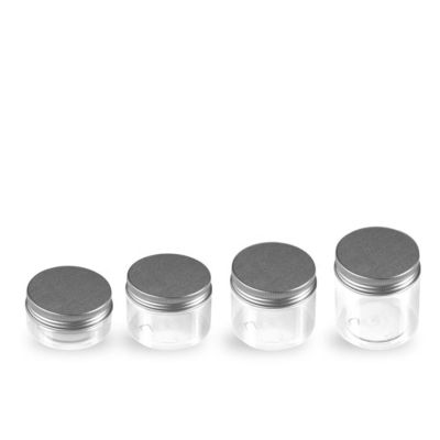 pots en plastique de stockage de nourriture de plastique de biscuit de pots d'ANIMAL FAMILIER en plastique du couvercle à visser 250g avec le chapeau en métal