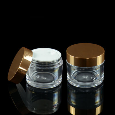 crème de visage cosmétique de pot de l'ABS PETG du sérum 50ml avec le couvercle plaqué