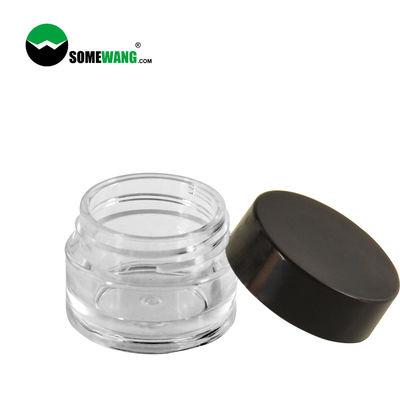 pot cosmétique en plastique d'ANIMAL FAMILIER rond clair épais du mur 8ml empaquetant le couvercle noir pour la crème d'oeil