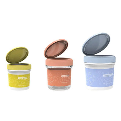 emballage crème cosmétique en plastique vide de pot de 8oz 16oz 20oz pp avec la serrure Flip Cap
