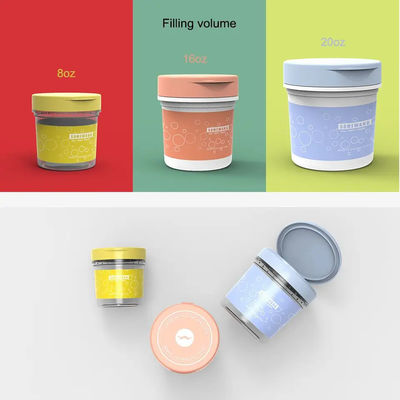emballage crème cosmétique en plastique vide de pot de 8oz 16oz 20oz pp avec la serrure Flip Cap