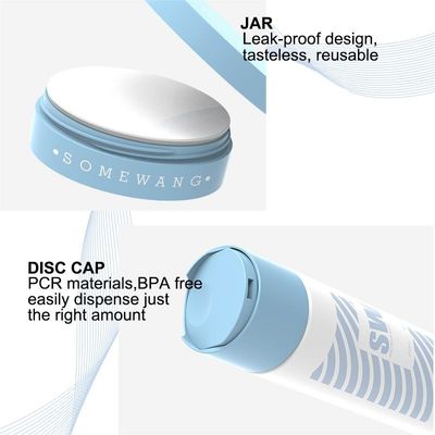bouteille cosmétique de lotion de HDPE de 120ml 240ml avec le chapeau au dessus du disque de double mur