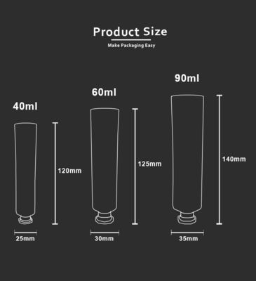 tube en plastique de 40ml 60ml 90ml ABL avec le couvercle à visser pour la crème de protection solaire de pâte dentifrice