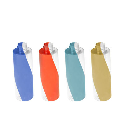 Bouteille en plastique 200ml de lotion de double bouteille cosmétique faite sur commande vide de la couleur PETG